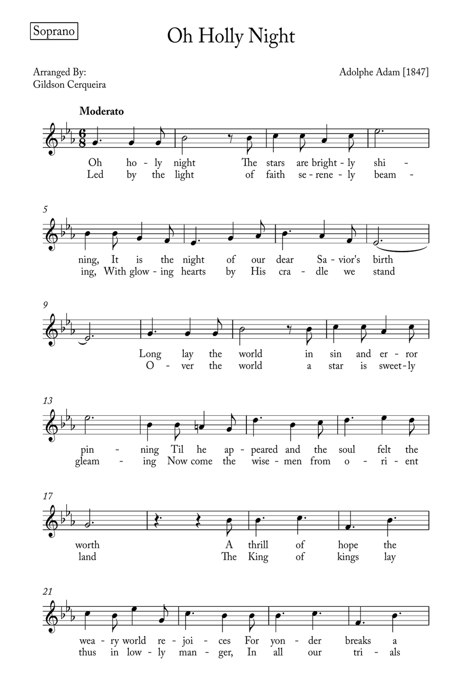 Oh Holy night Voice scores gallery preview page 5