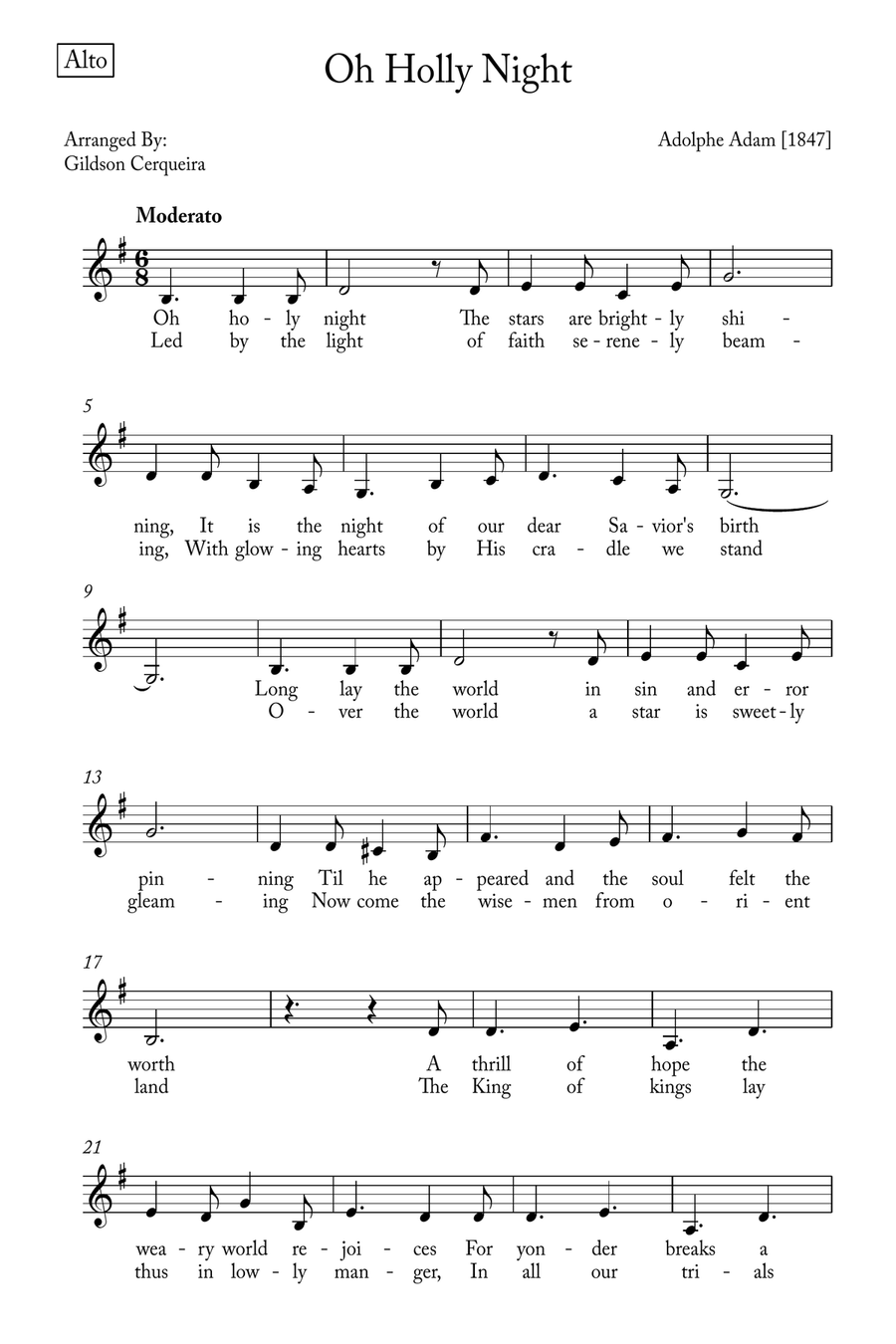 Oh Holy night Voice scores gallery preview page 5