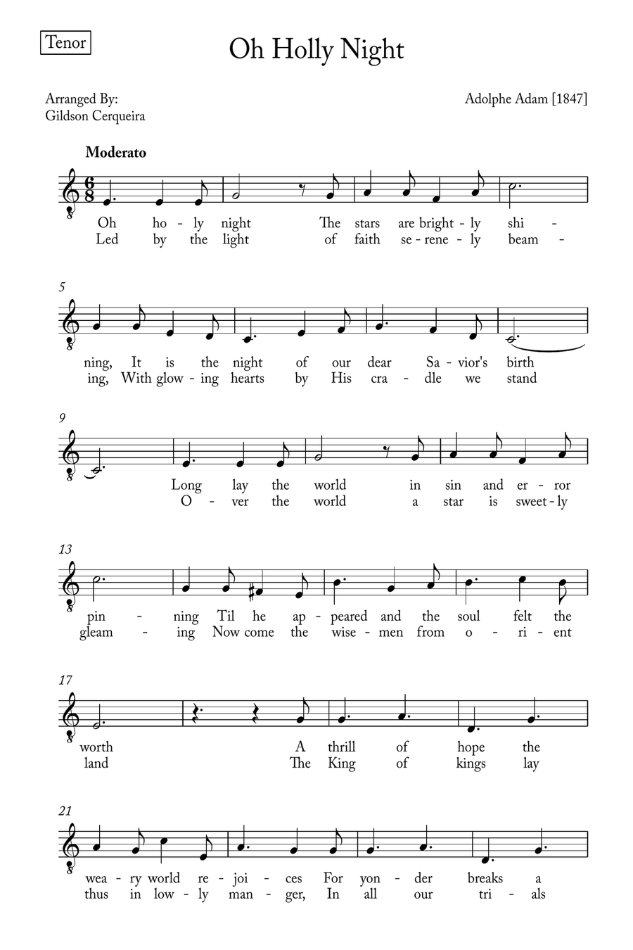 Oh Holy night Voice scores gallery preview page 5