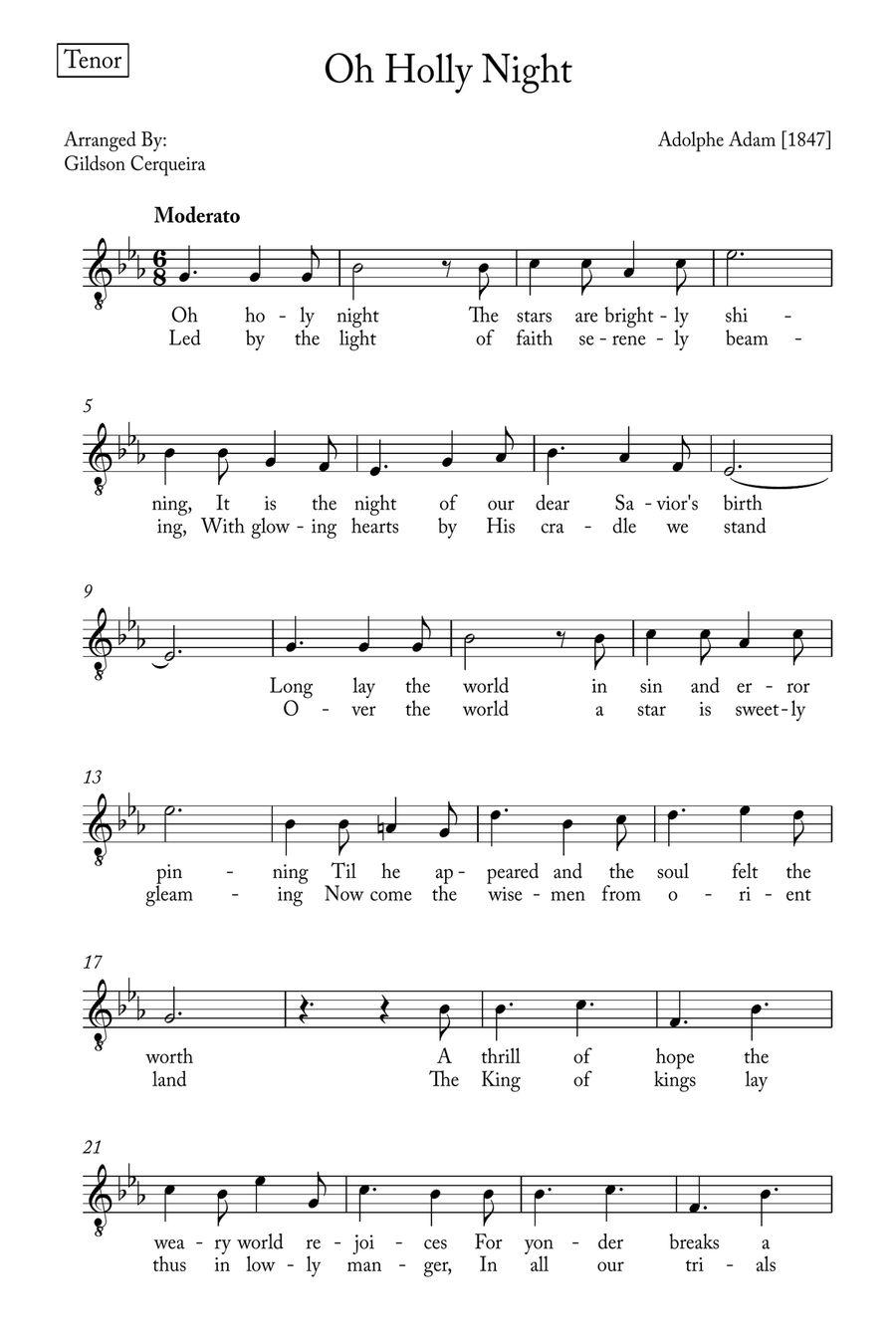 Oh Holy night Voice scores gallery preview page 5