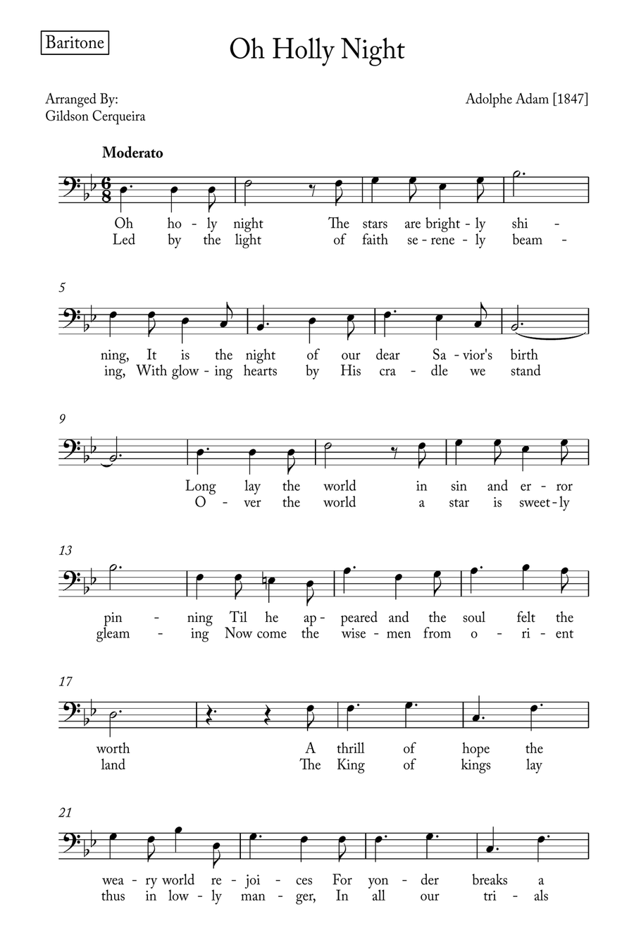 Oh Holy night Voice scores gallery preview page 5