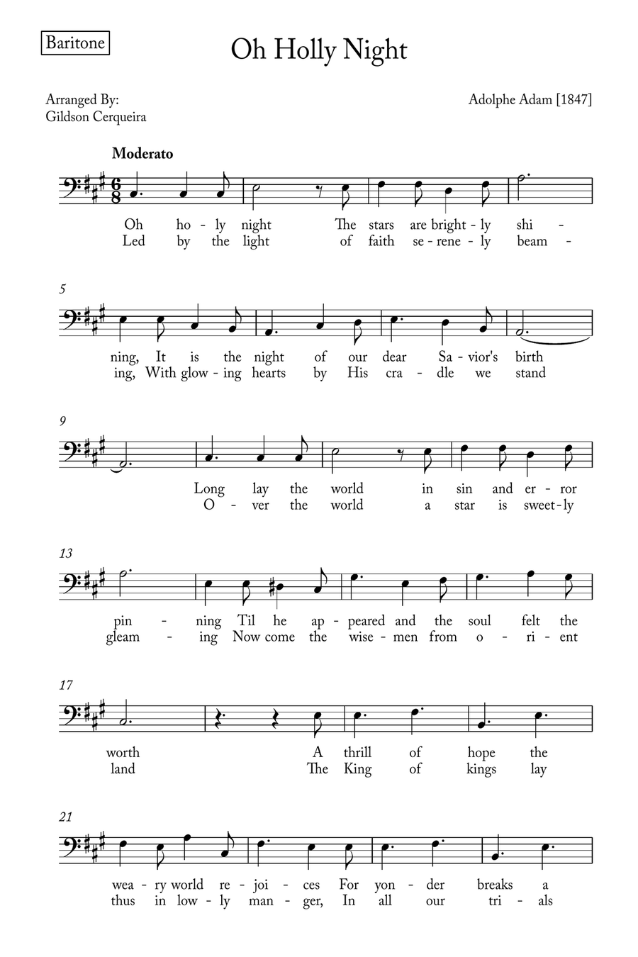 Oh Holy night Voice scores gallery preview page 5