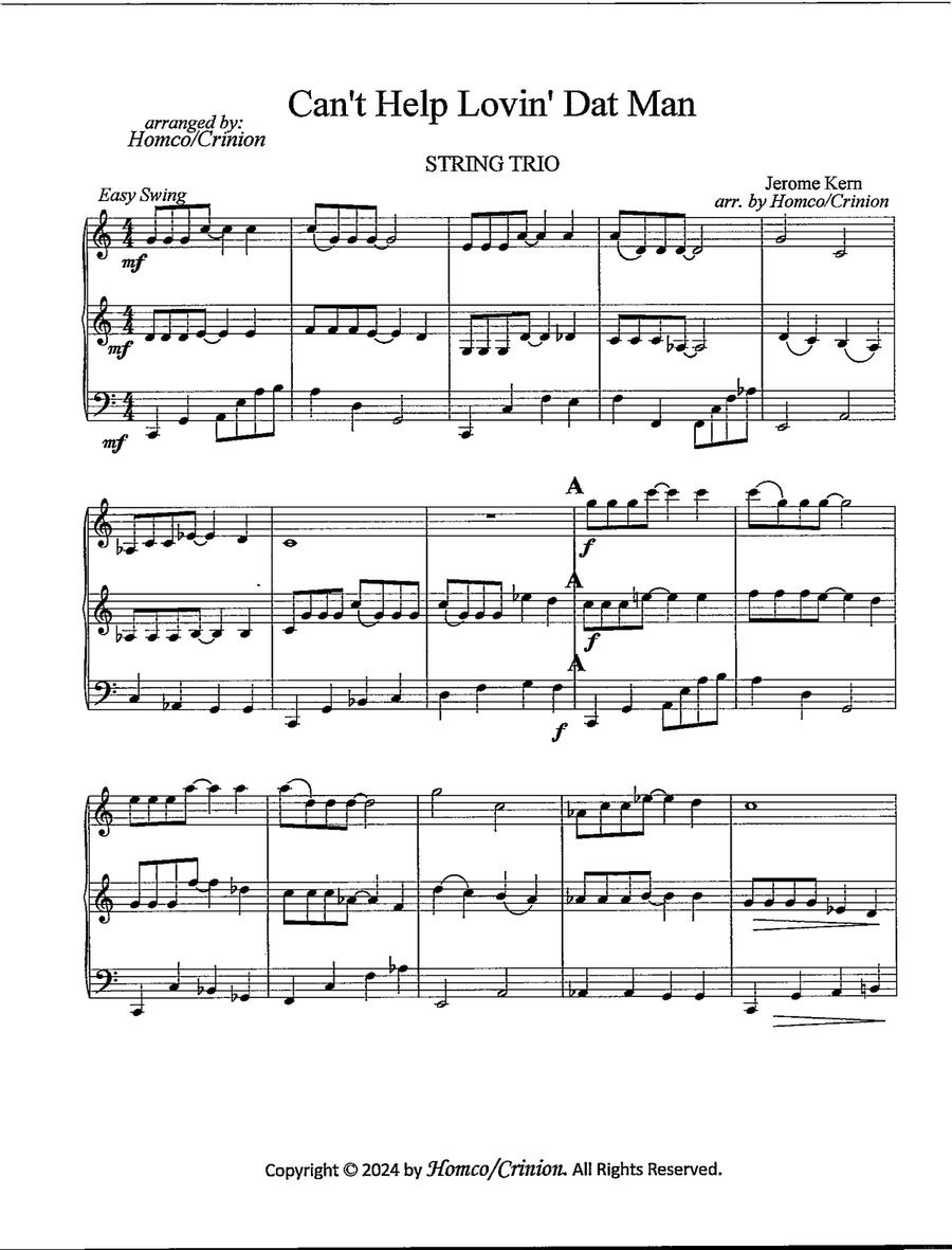 Can't Help Lovin' Dat Man String Trio scores gallery preview page 2