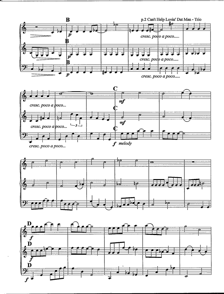 Can't Help Lovin' Dat Man String Trio scores gallery preview page 3