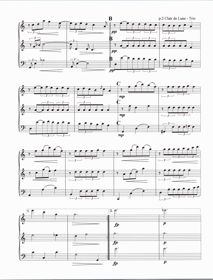 Claire de Lune String Trio scores gallery preview page 3