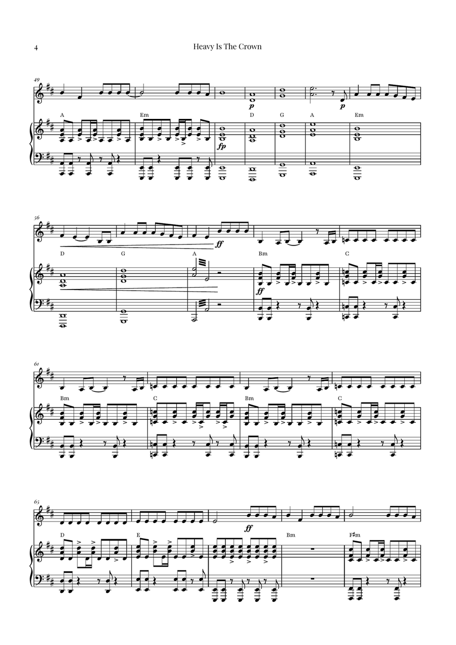 Heavy Is The Crown Violin Solo scores gallery preview page 4