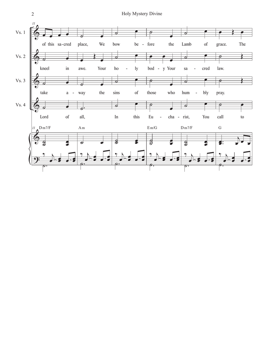 Holy Mystery Divine (2-part choir) 2-Part scores gallery preview page 2