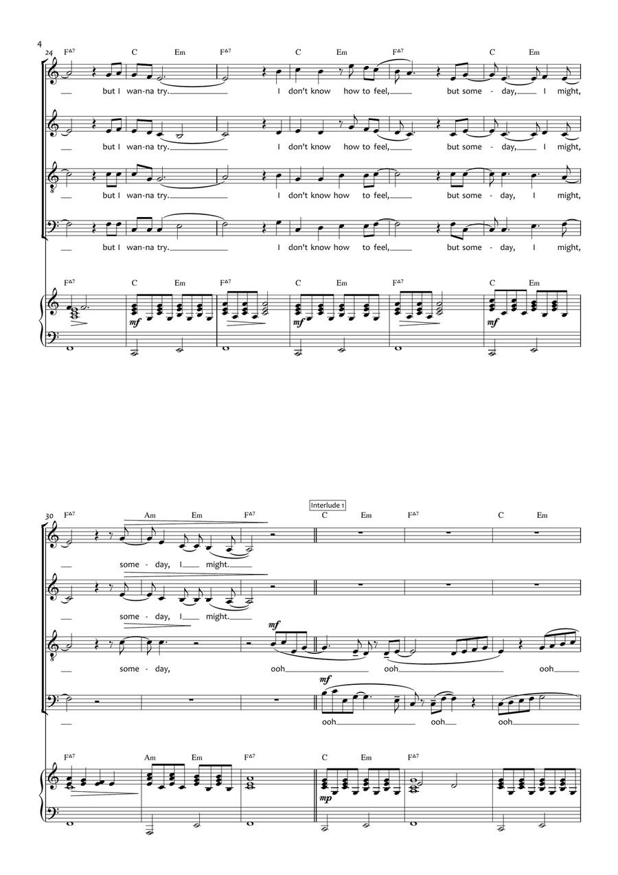 What Was I Made For? 4-Part scores gallery preview page 4