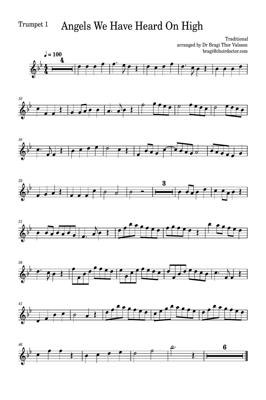 Angels We Have Heard on High - two Trumpets with Piano accompaniment Trumpet Duet scores gallery preview page 6