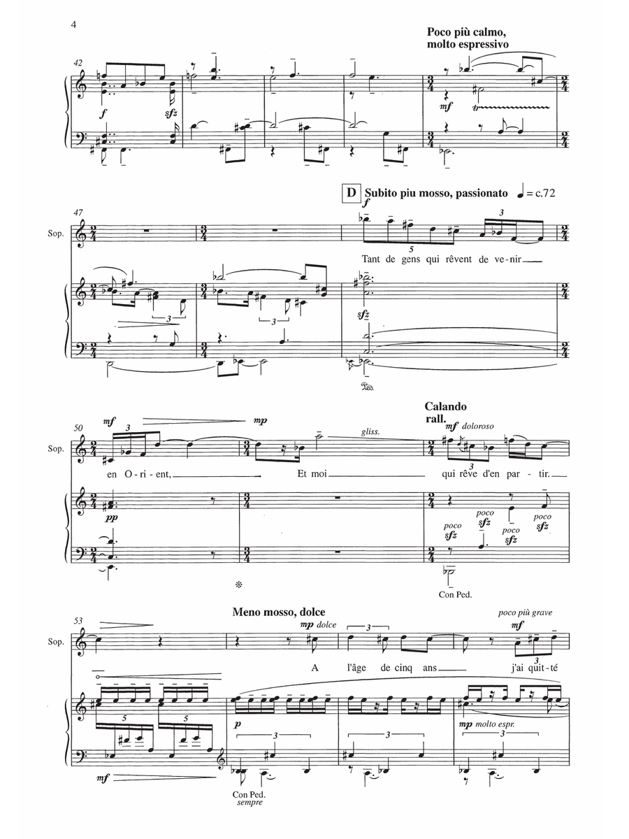 Cinq reflets (vocal score) Voice Solo scores gallery preview page 4