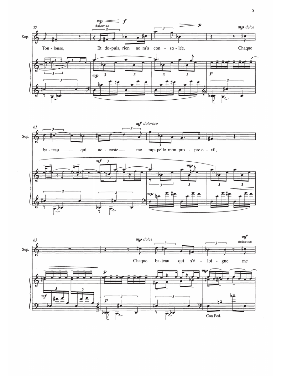 Cinq reflets (vocal score) Voice Solo scores gallery preview page 5