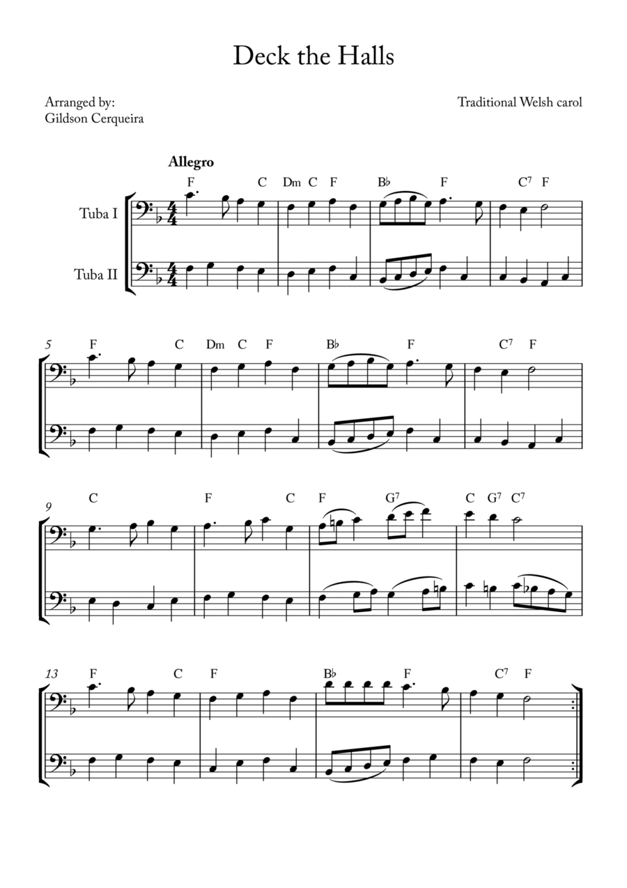 Deck the Hall Deck the Hall Brass Duet scores gallery preview page 1