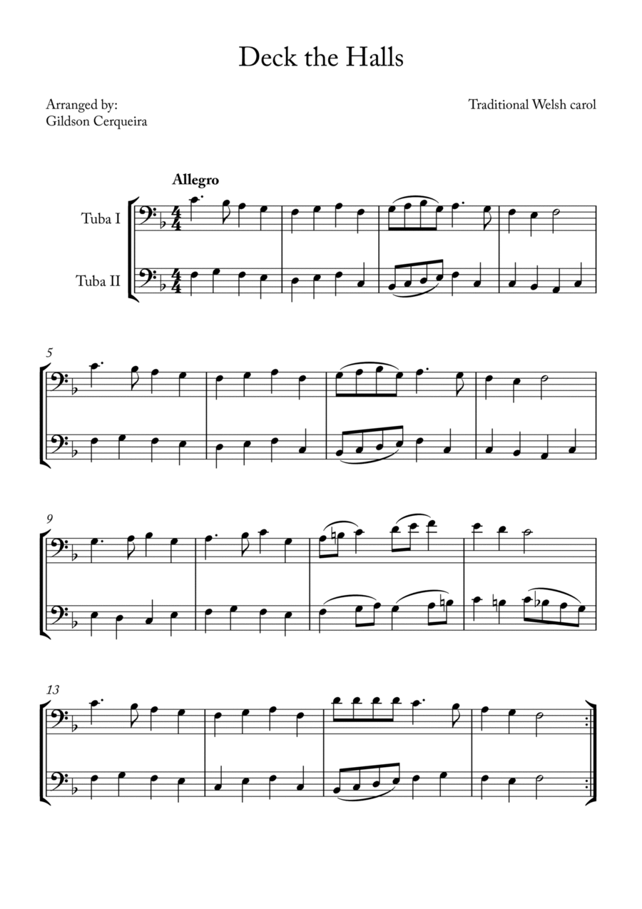 Deck the Hall Deck the Hall Brass Duet scores gallery preview page 1