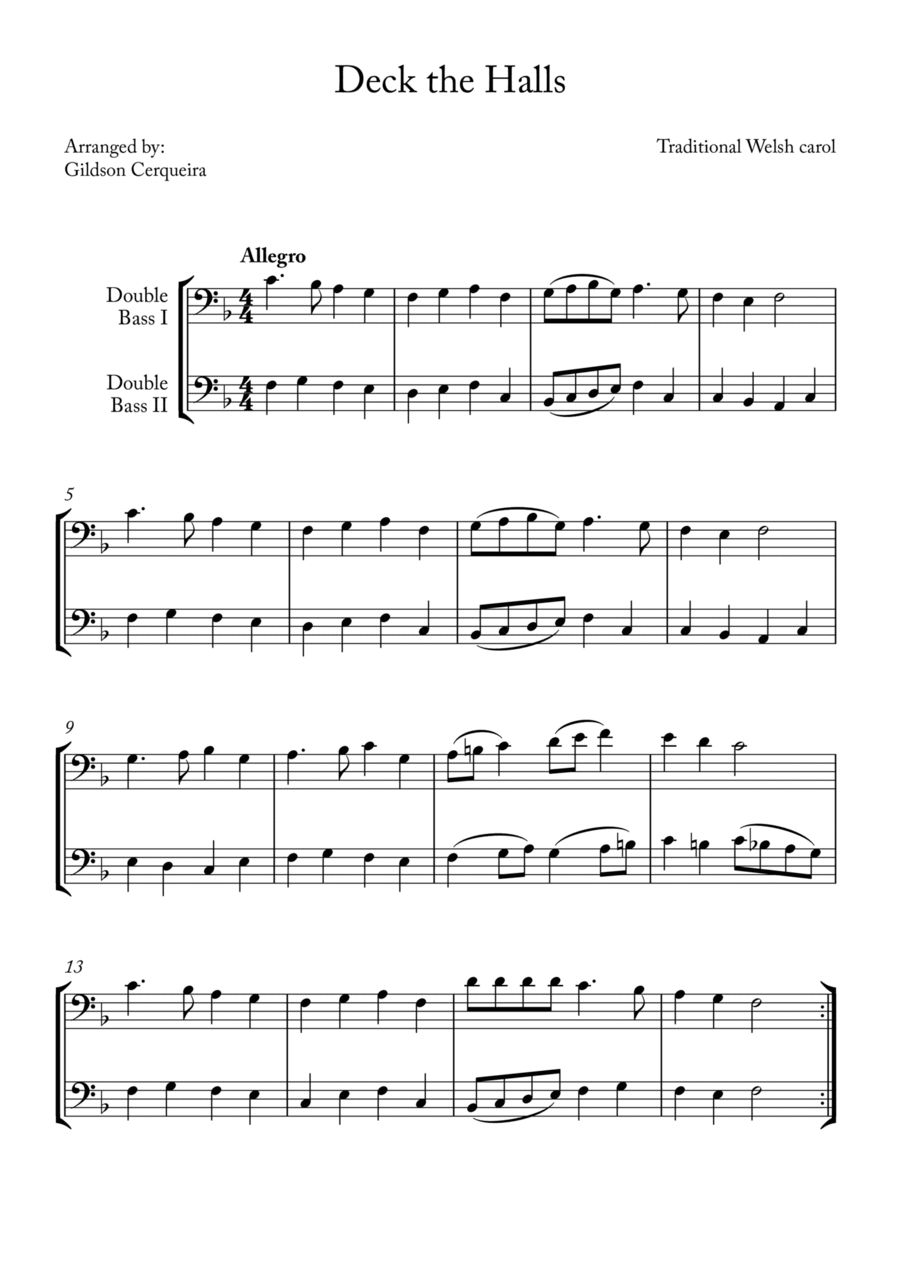 Deck the Hall Deck the Hall String Duet scores gallery preview page 1