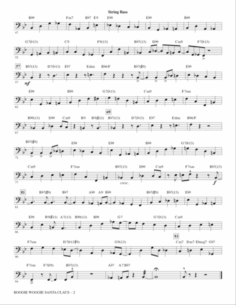 Boogie Woogie Santa Claus (arr. Greg Jasperse) - String Bass Choir scores gallery preview page 2
