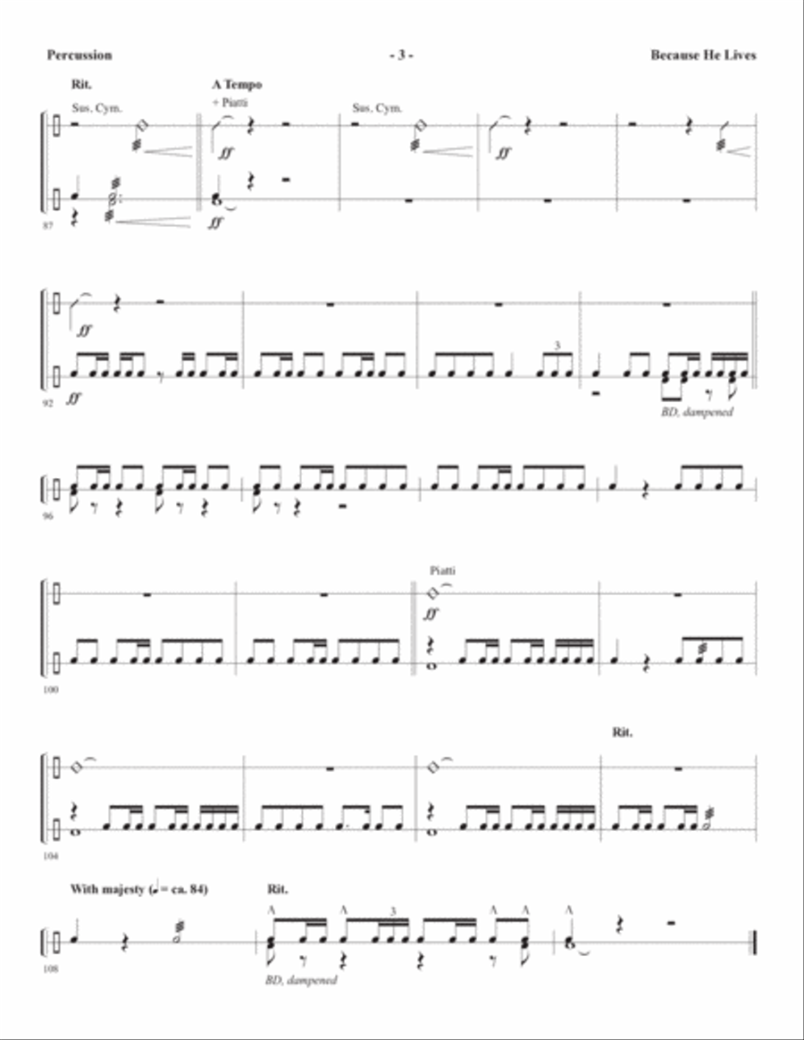 Because He Lives (arr. Joseph M. Martin) - Percussion Choir scores gallery preview page 3