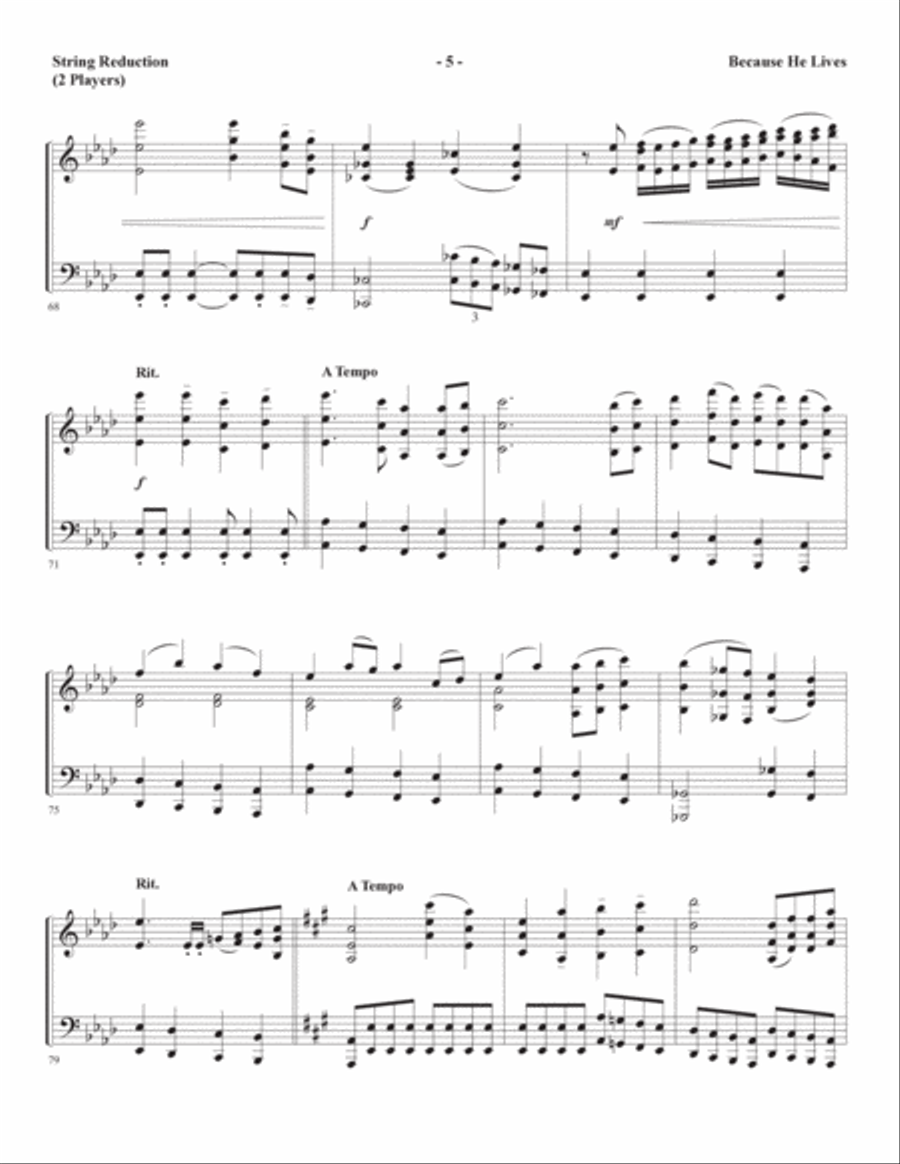 Because He Lives (arr. Joseph M. Martin) - String Reduction Choir scores gallery preview page 5
