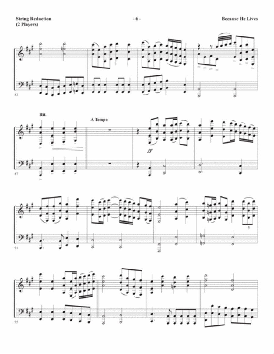 Because He Lives (arr. Joseph M. Martin) - String Reduction Choir scores gallery preview page 6