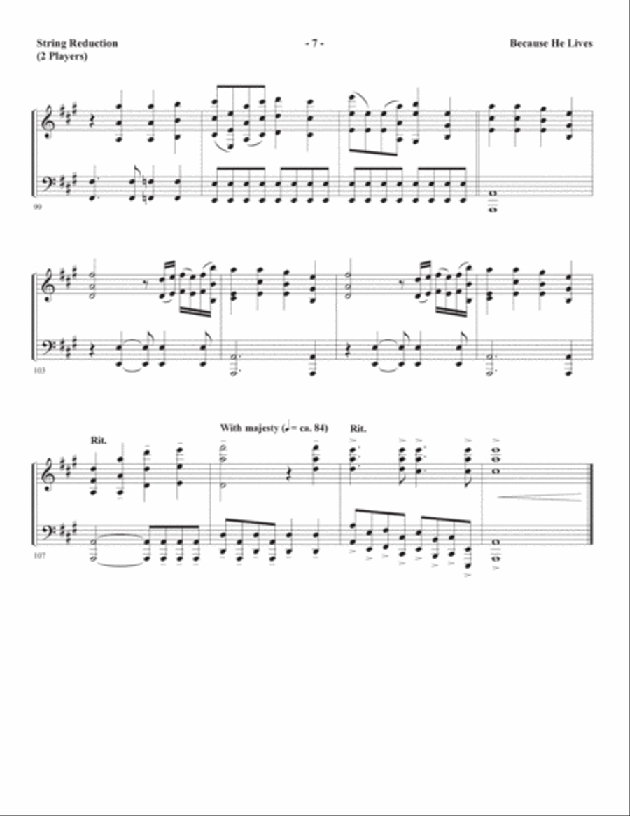 Because He Lives (arr. Joseph M. Martin) - String Reduction Choir scores gallery preview page 7