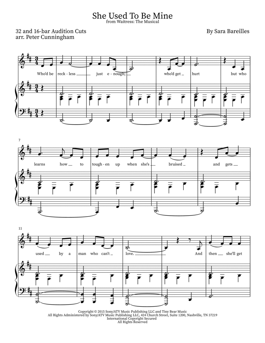 She Used To Be Mine She Used To Be Mine Voice scores gallery preview page 1