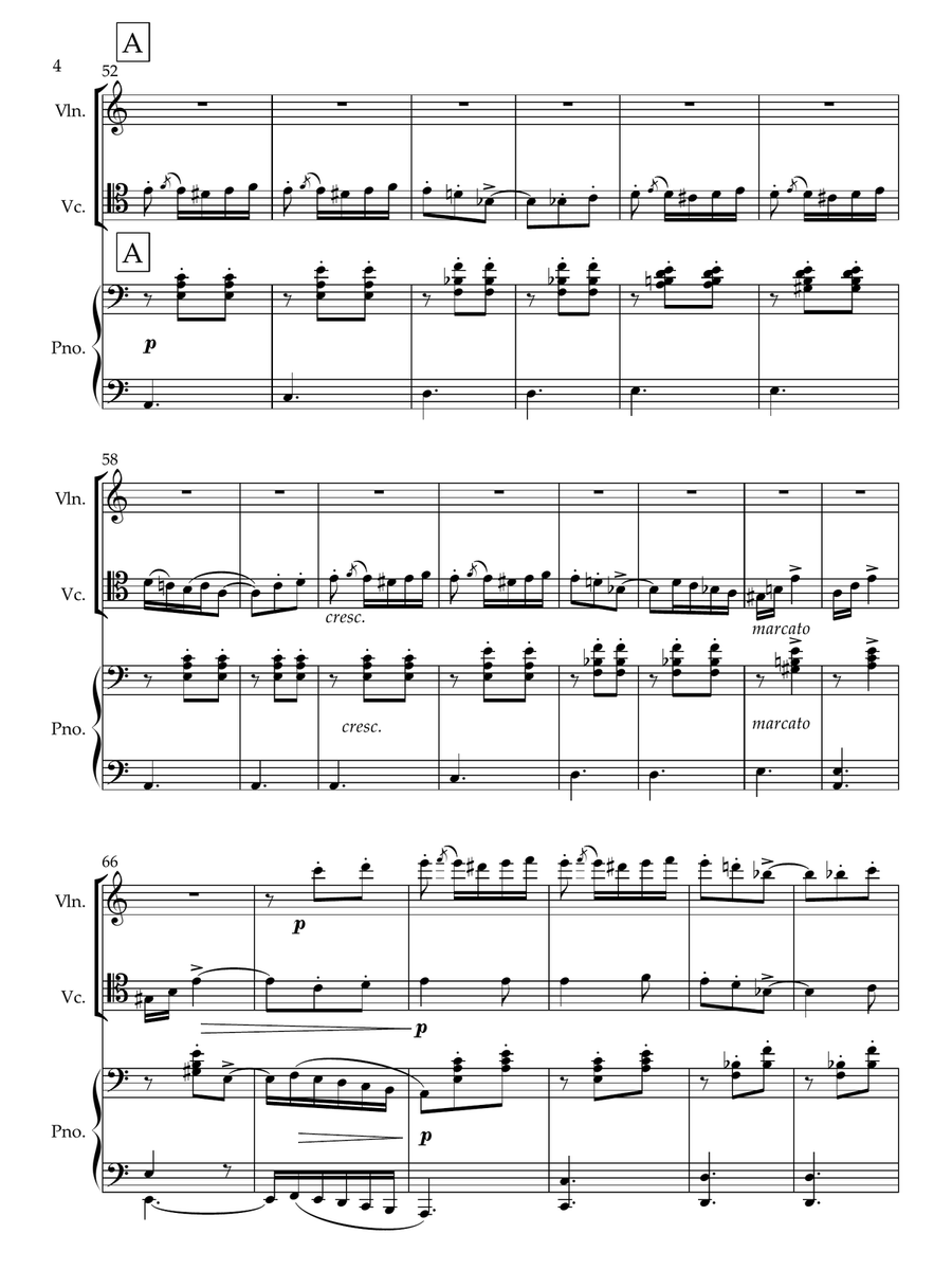 Moszkowski - Spanish Dances Op 12 Nos. 1-5 (complete set) arranged for Piano Trio Piano Trio scores gallery preview page 5