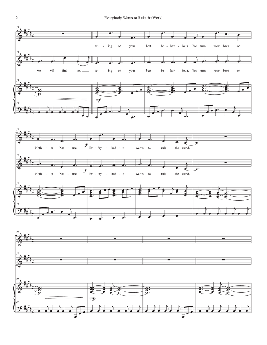 Everybody Wants To Rule The World SA scores gallery preview page 2