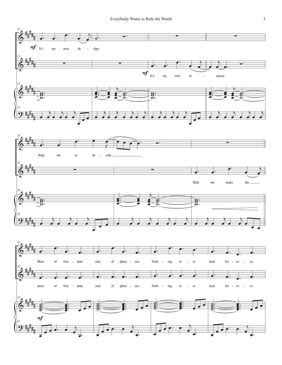 Everybody Wants To Rule The World SA scores gallery preview page 3