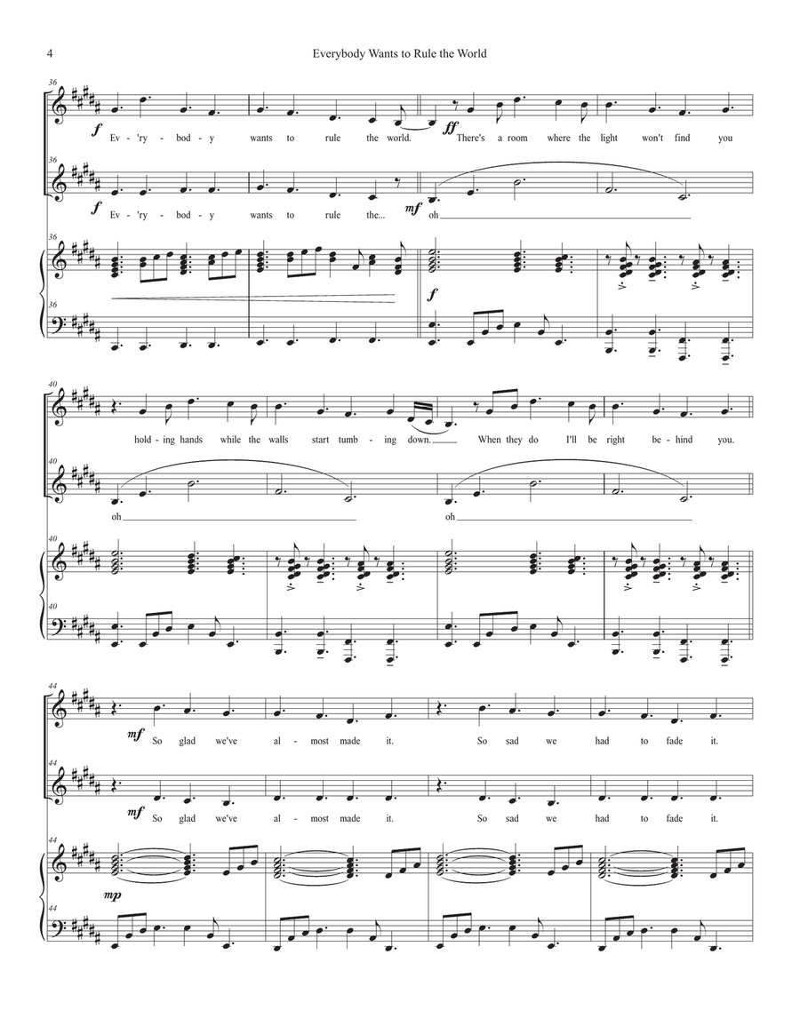 Everybody Wants To Rule The World SA scores gallery preview page 4