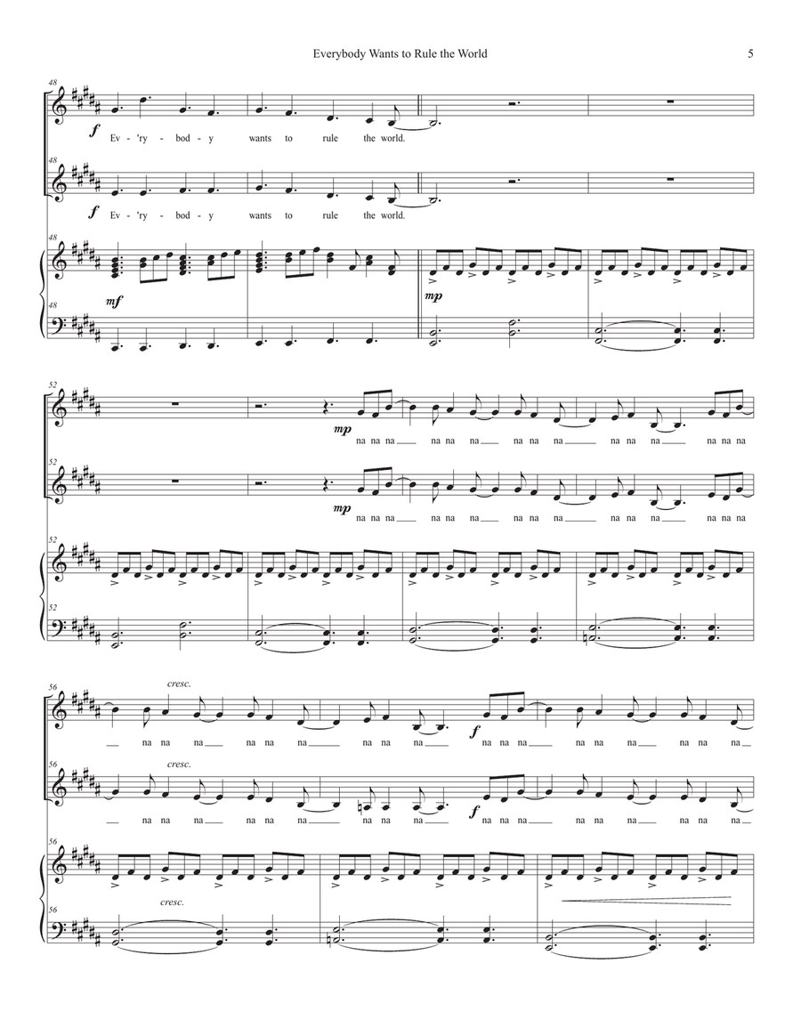 Everybody Wants To Rule The World SA scores gallery preview page 5