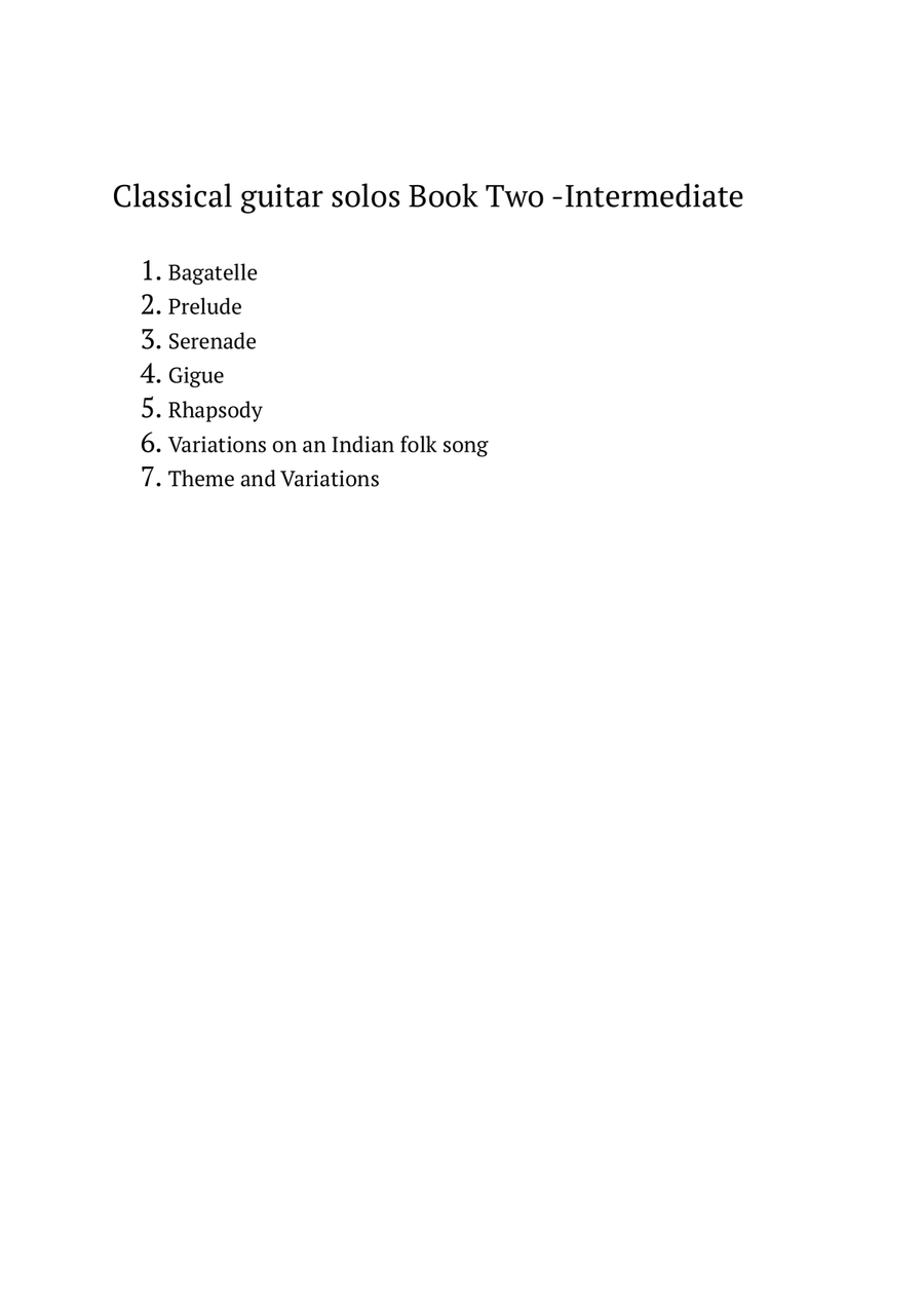 Classical guitar solos Book Two - Intermediate Acoustic Guitar scores gallery preview page 2