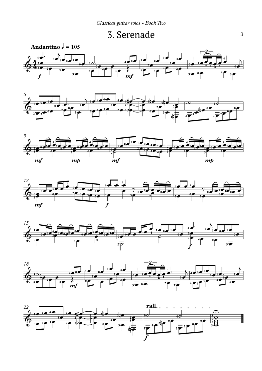 Classical guitar solos Book Two - Intermediate Acoustic Guitar scores gallery preview page 5