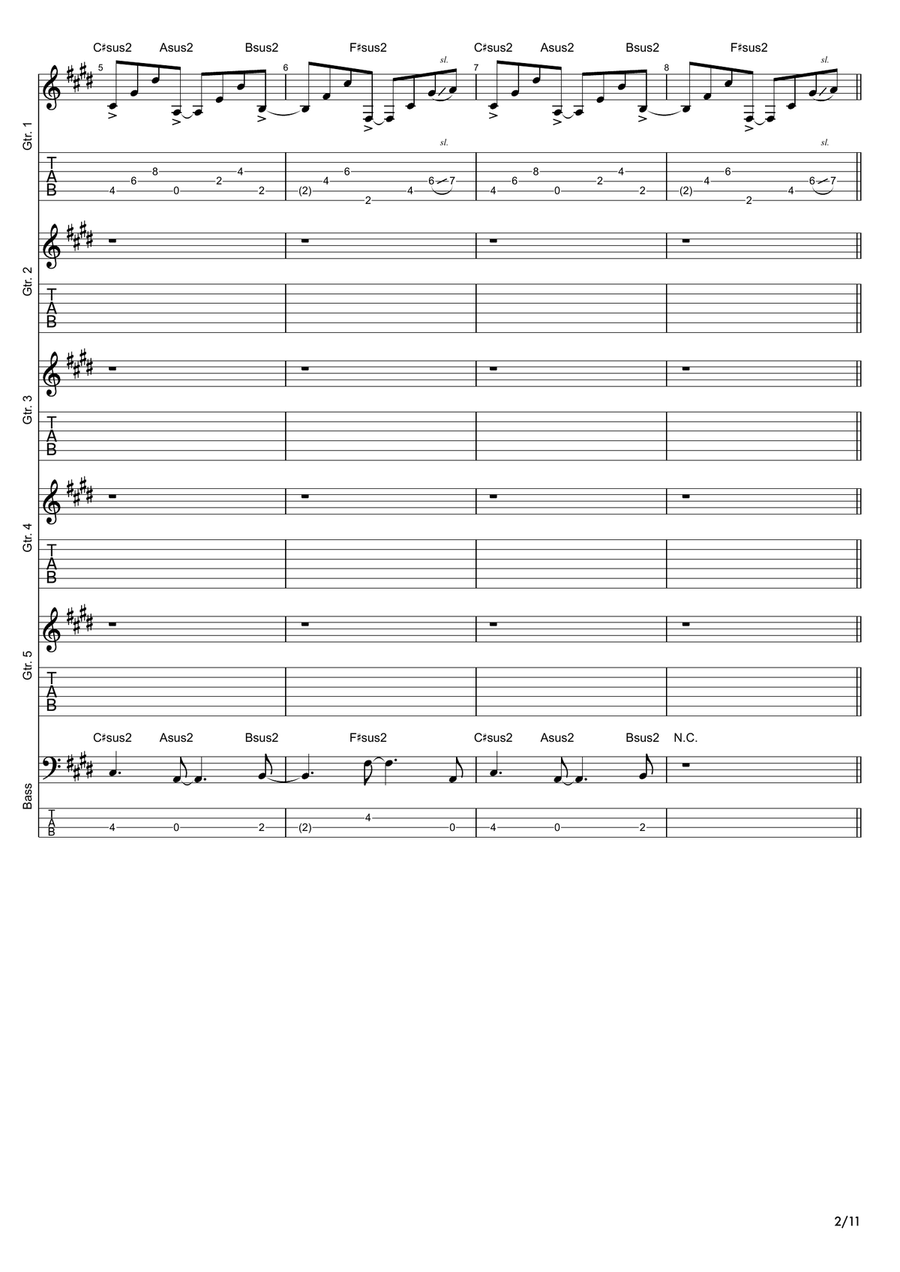 Message In A Bottle Message In A Bottle Guitar Ensemble scores gallery preview page 2