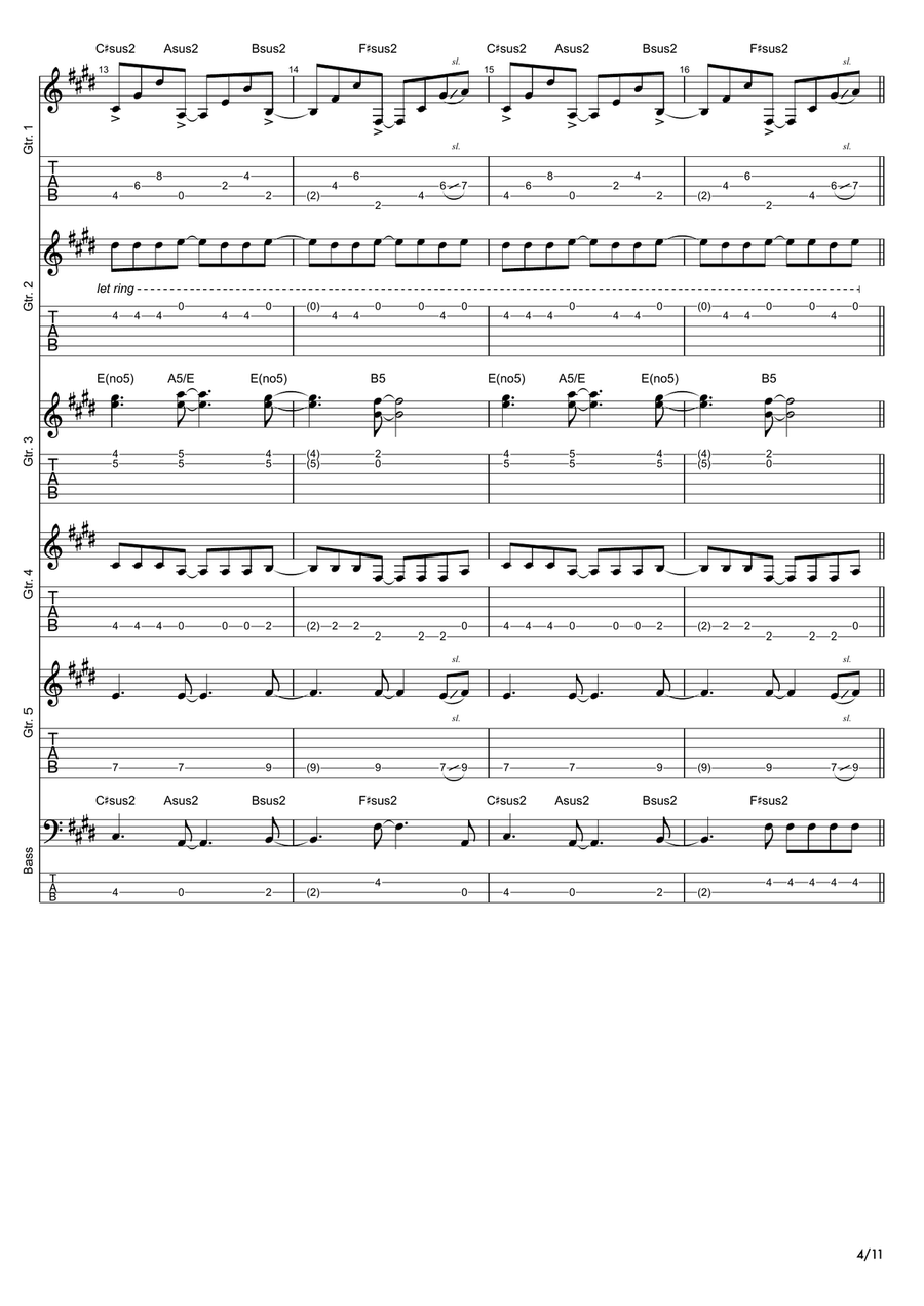 Message In A Bottle Message In A Bottle Guitar Ensemble scores gallery preview page 4