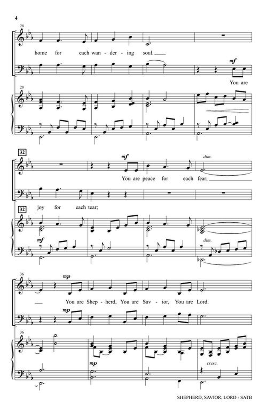Shepherd, Savior, Lord Shepherd, Savior, Lord 4-Part scores gallery preview page 4