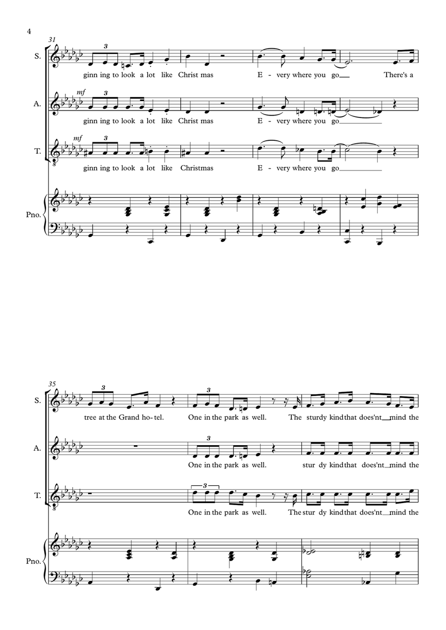 It's Beginning To Look Like Christmas 3-Part scores gallery preview page 4