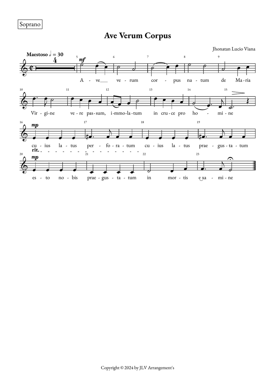 Ave Verum Corpus 4-Part scores gallery preview page 4