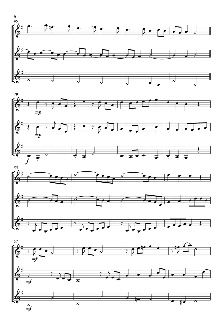 Variations on 'Tower Hill' (Farnaby) for guitar trio Guitar Ensemble scores gallery preview page 6