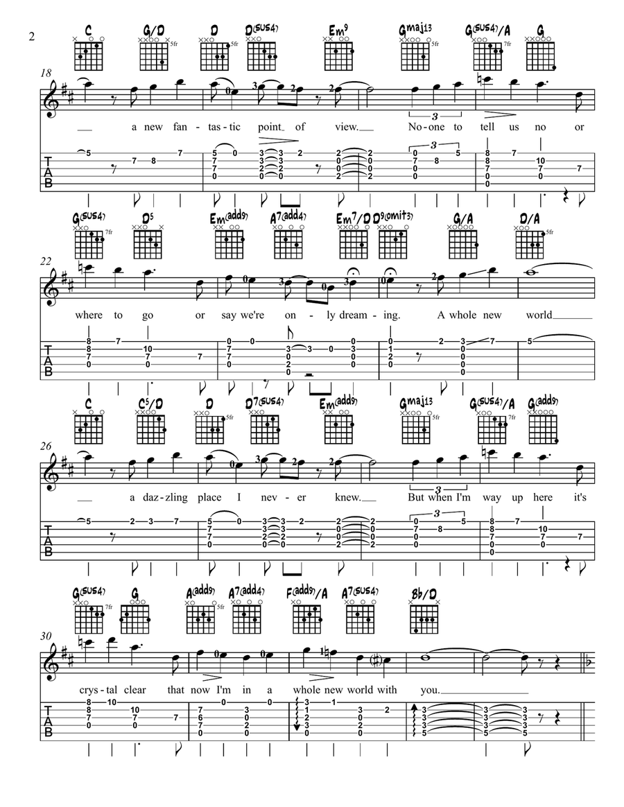 A Whole New World Piano scores gallery preview page 2