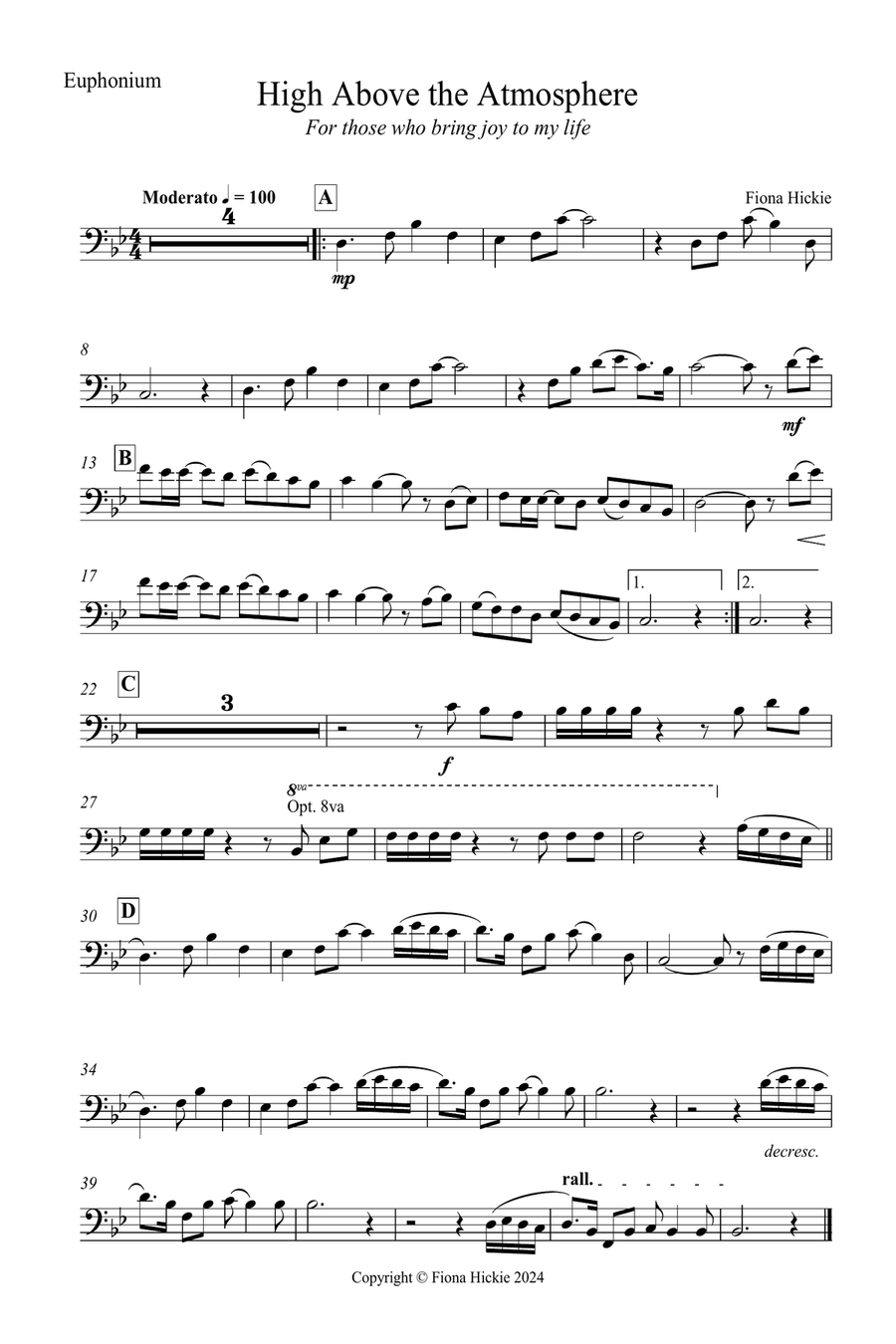 High Above the Atmosphere Euphonium scores gallery preview page 6