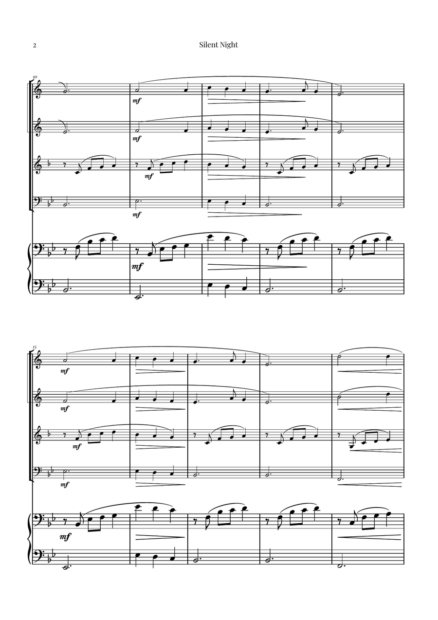 Silent Night | BEAUTIFUL Arrangement Brass Quartet scores gallery preview page 2