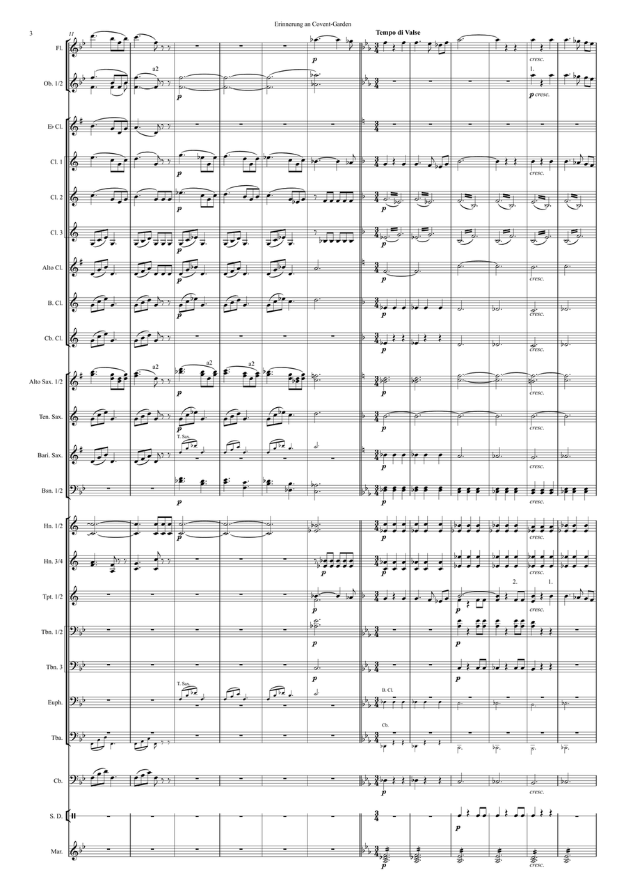 Erinnerung an Covent-Garden (Memory of Covent Garden) Concert Band scores gallery preview page 4