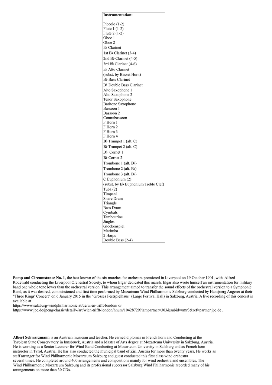 Pomp and Circumstance No. 1 Concert Band scores gallery preview page 2