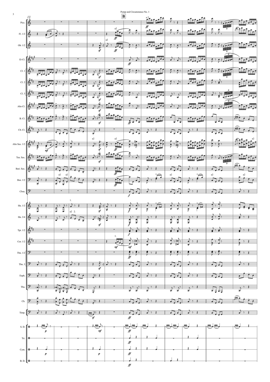 Pomp and Circumstance No. 1 Concert Band scores gallery preview page 4