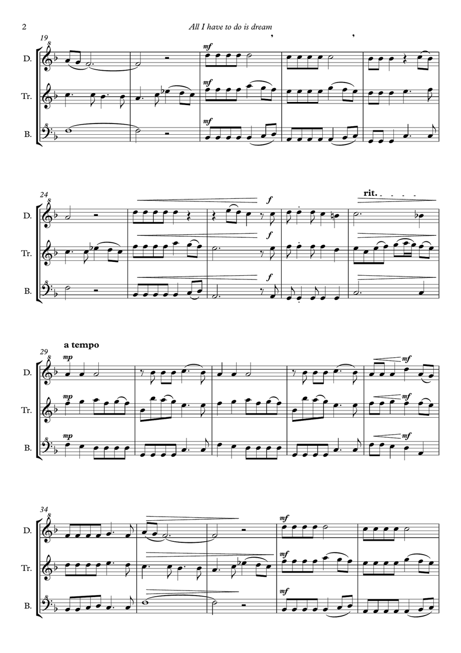 All I Have To Do Is Dream Soprano Recorder scores gallery preview page 4