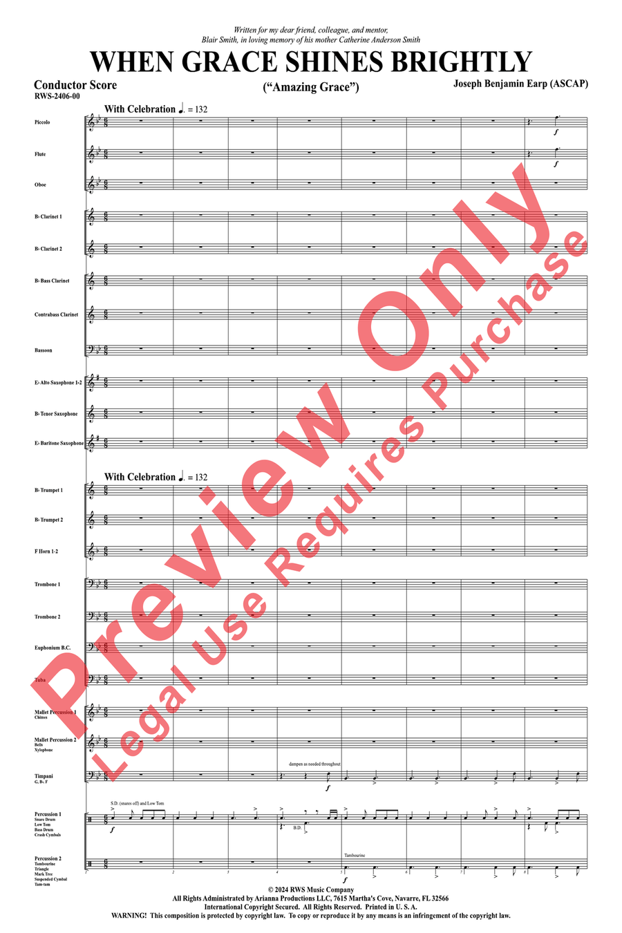 When Grace Shines Brightly Concert Band scores gallery preview page 4