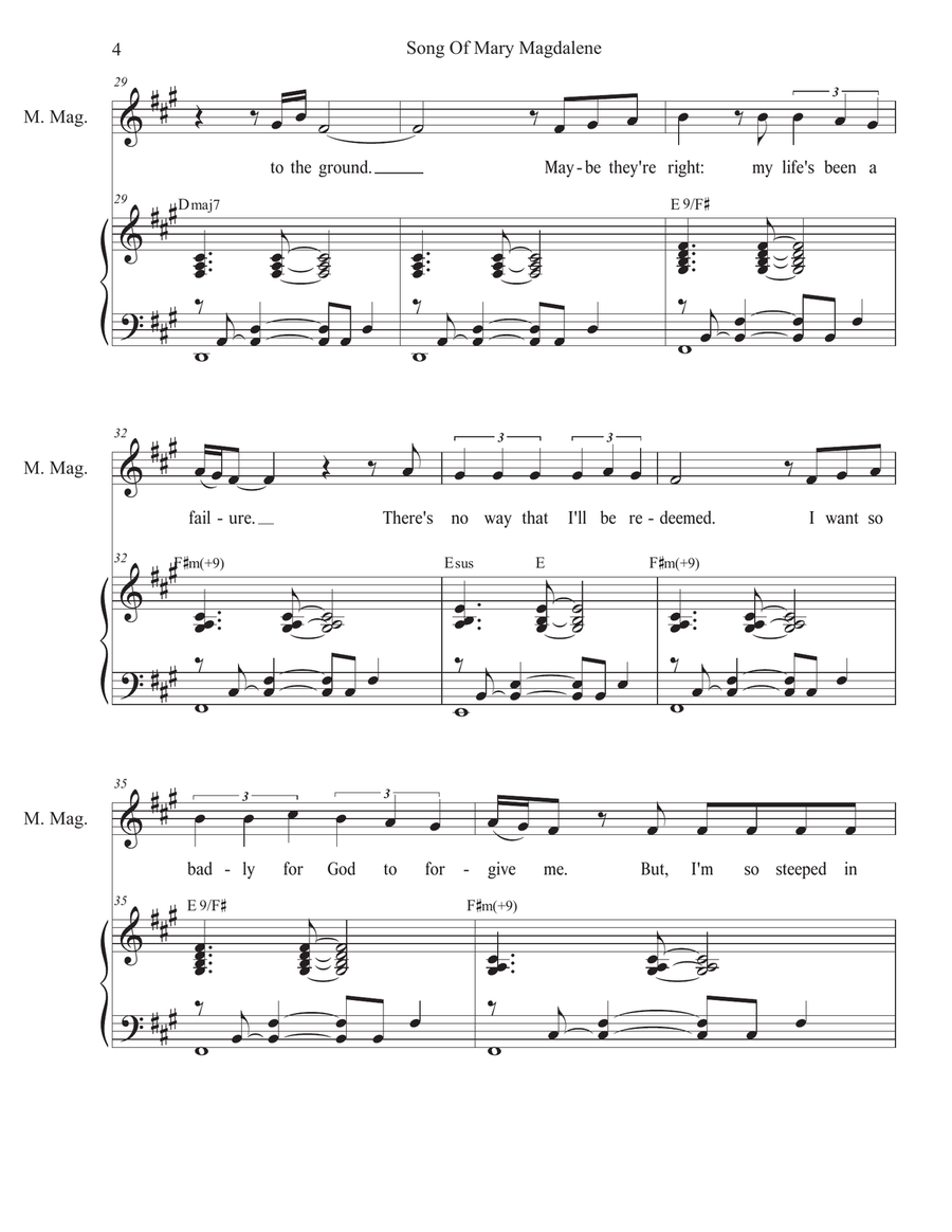 Song Of Mary Magdalene (Solos with 2-part choir - (Soprano and Tenor) 2-Part scores gallery preview page 4