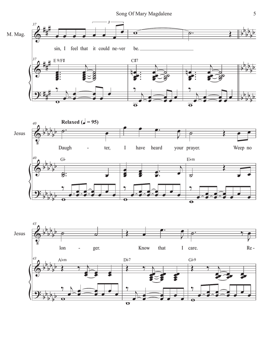 Song Of Mary Magdalene (Solos with 2-part choir - (Soprano and Tenor) 2-Part scores gallery preview page 5
