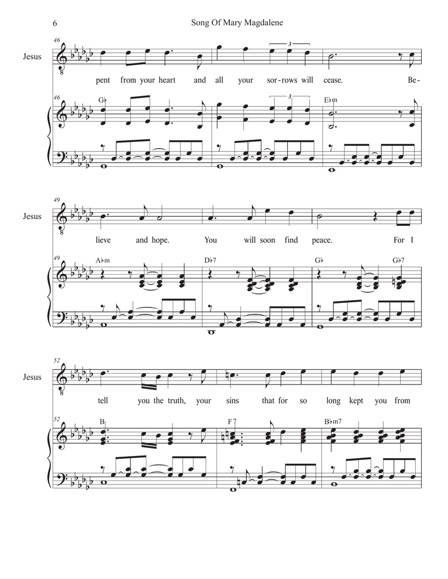 Song Of Mary Magdalene (Solos with 2-part choir - (Soprano and Tenor) 2-Part scores gallery preview page 6