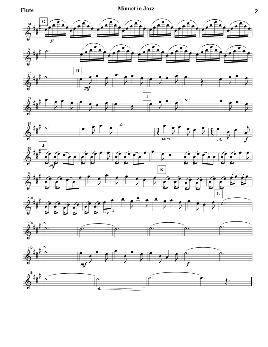 Minuet in Jazz for Flute and Guitar Chamber Music scores gallery preview page 3