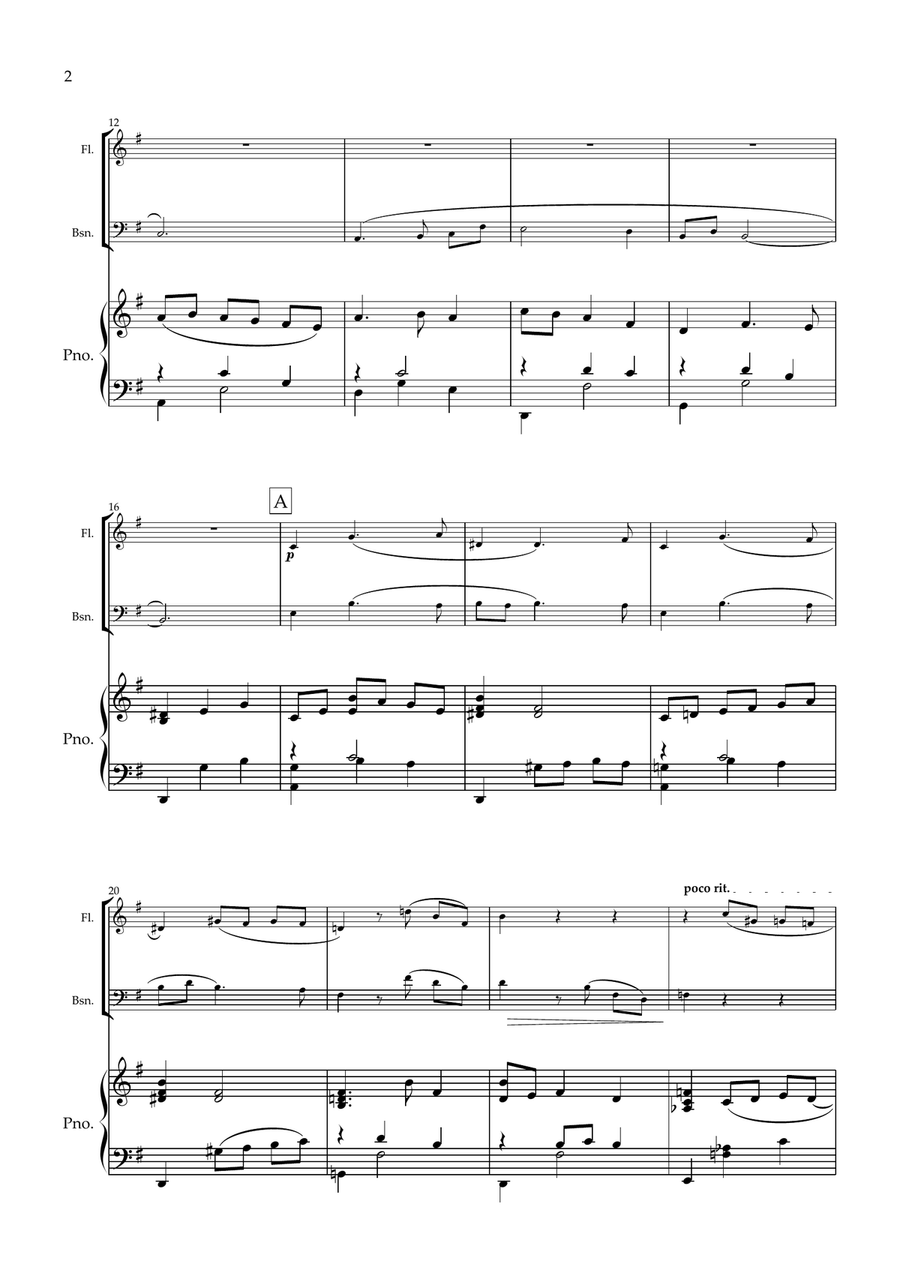 Valse Romantique. Original for Flute Bassoon and Piano. Woodwind Duet scores gallery preview page 3